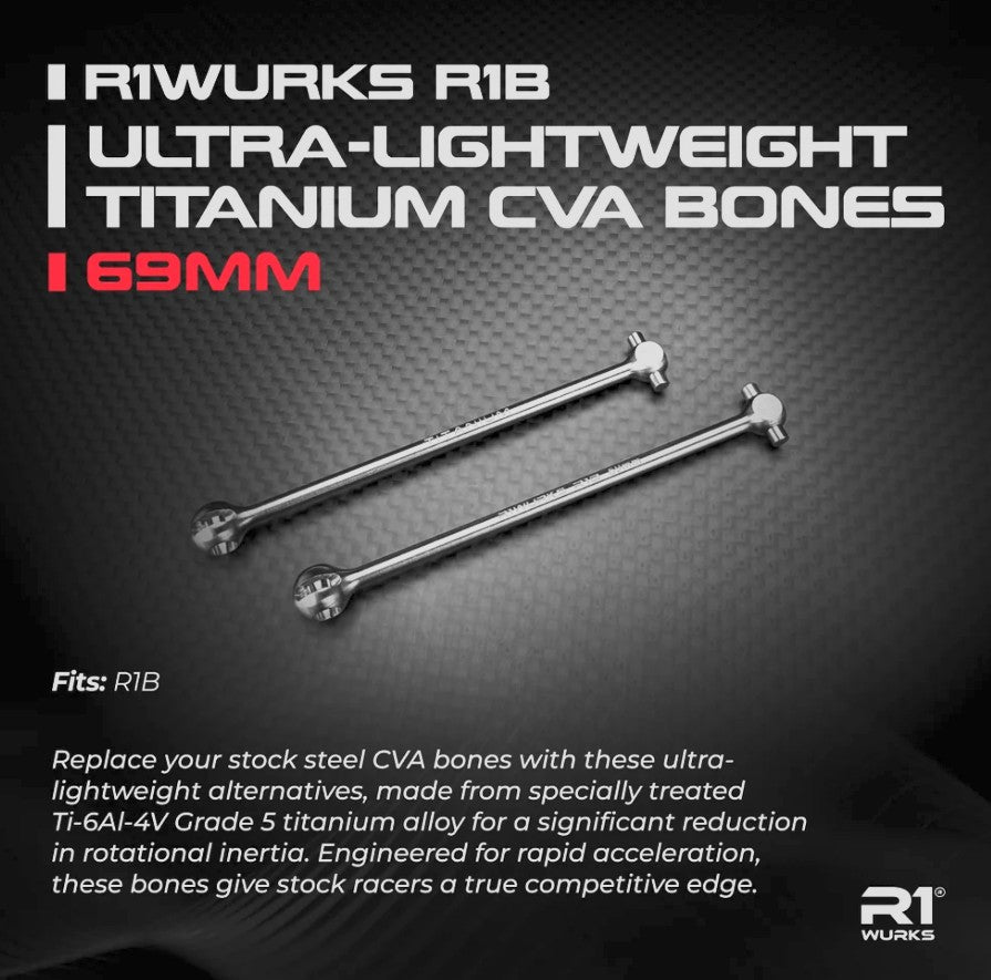 R1WURKS R1B Ultra-lightweight Titanium CVA Bones, 69mm