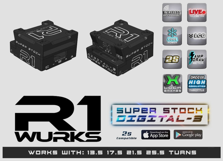R1WURKS "Super Stock" 2S Digital 3 ESC + Wifi Module