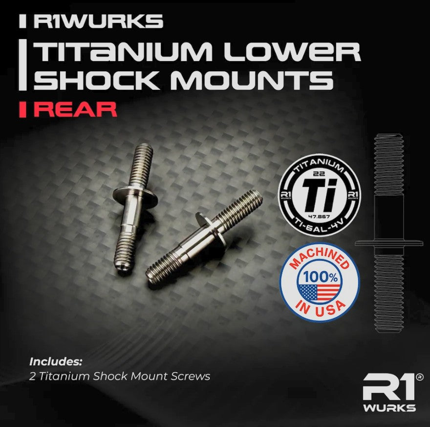 R1WURKS Titanium Lower Shock Mounts, Rear