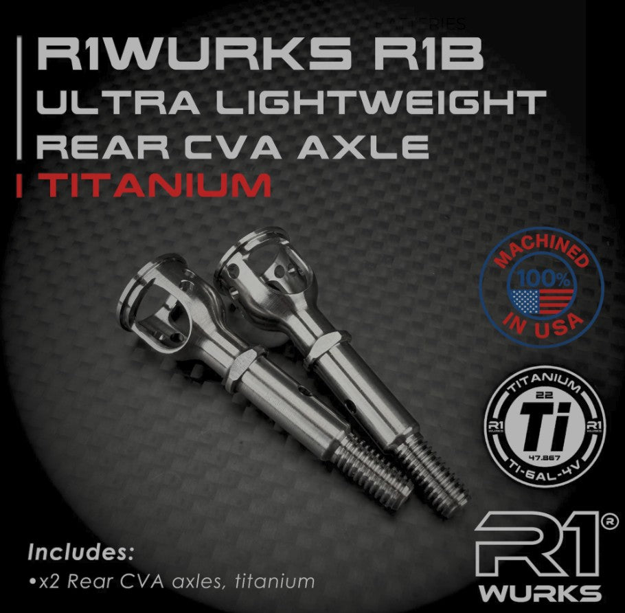 R1WURKS R1B Ultra Lightweight Rear CVA Axle, Titanium