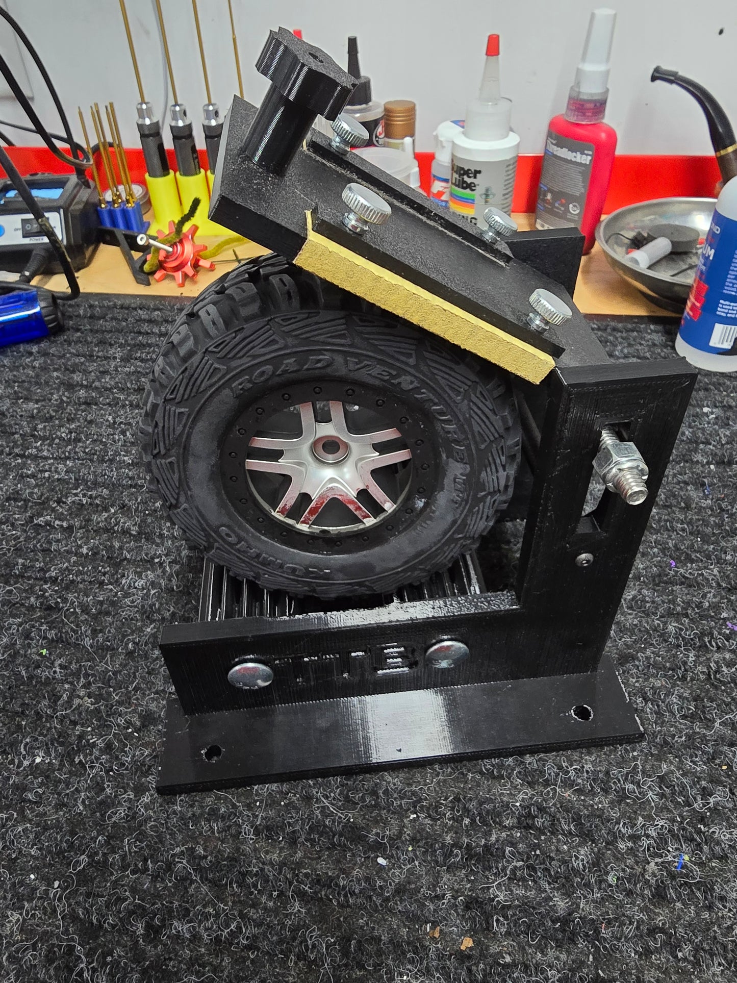 TTB Power Lab Ultimate Tire Break-in Station - Rubber Tire Sander and Foam Buster