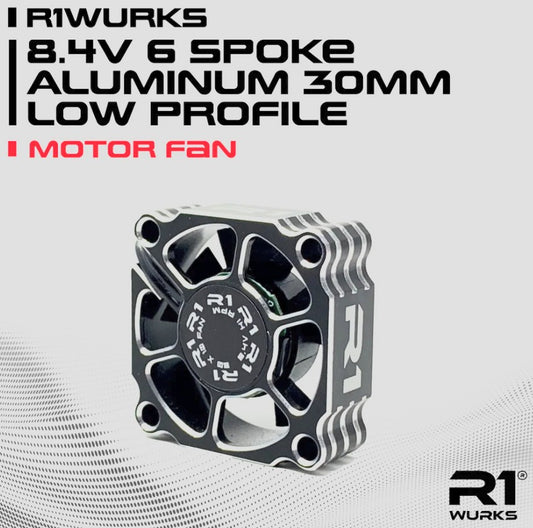 R1WURKS 8.4V 6 Spoke Aluminum 30mm Low Profile Motor Fan