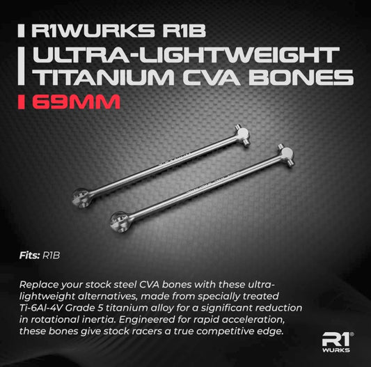 R1WURKS R1B Ultra-lightweight Titanium CVA Bones, 69mm