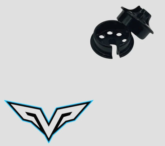 Velocity R/C Big Bore Aluminum Spring Cups - Black (2) - VEL-50305